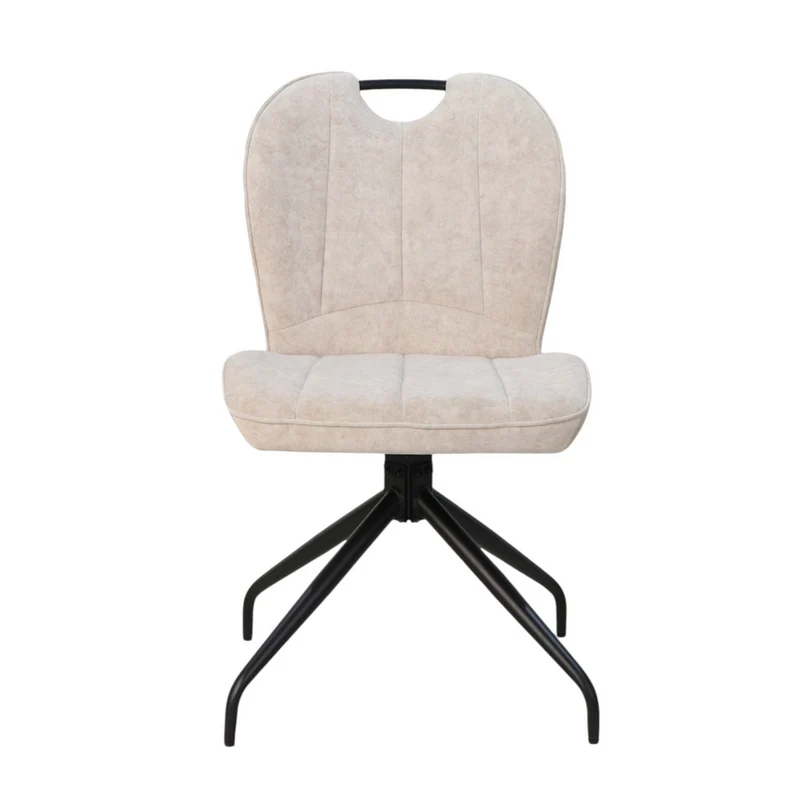 Chaise repas en tissu beige