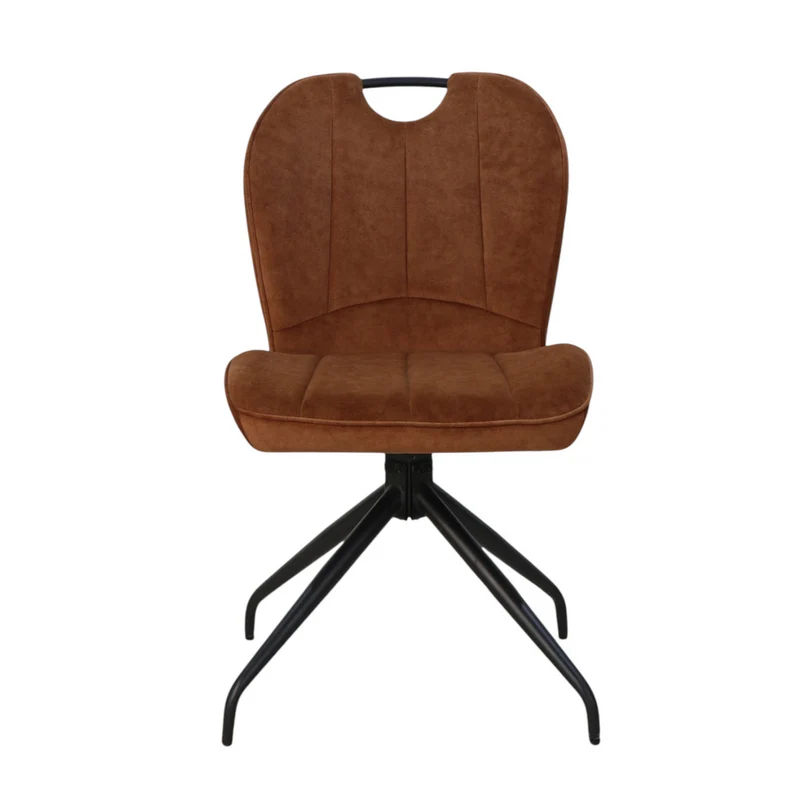 Chaise repas en tissu ambre