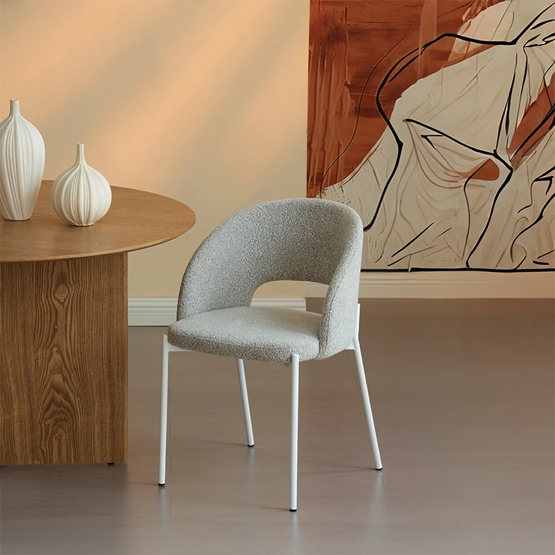 Chaise de Salle à Manger Esme W [Lot de 2] [Tissu Bouclette]