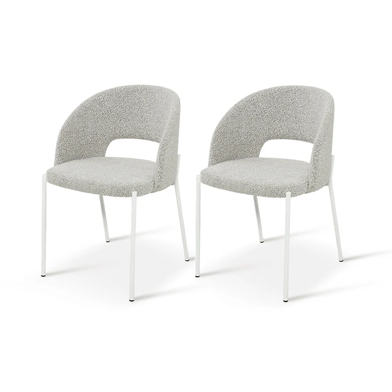 Chaise de Salle à Manger Esme W [Lot de 2] [Tissu Bouclette]