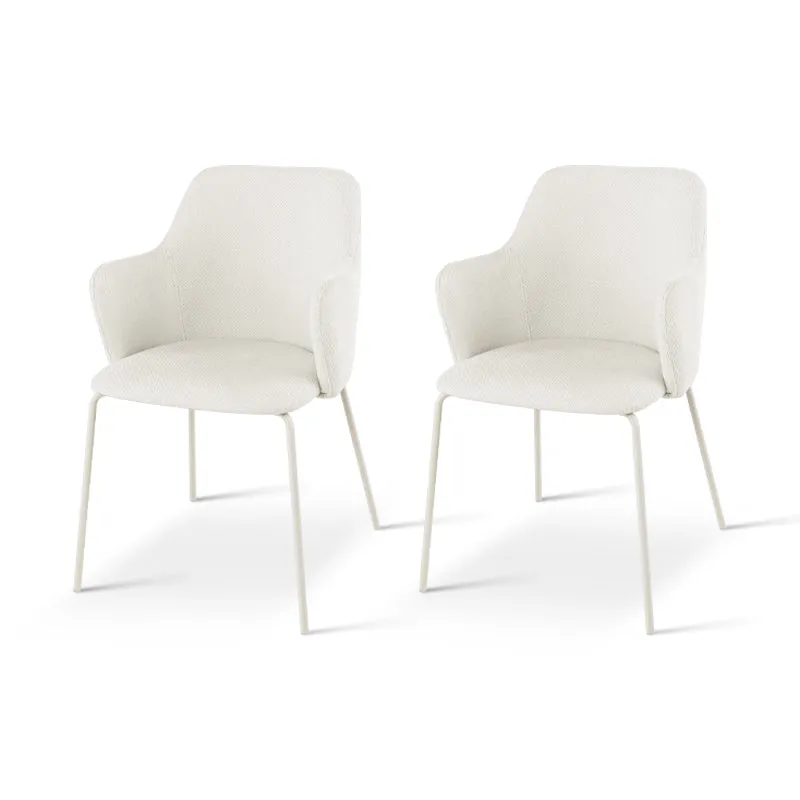 Fauteuil salle à manger Dahlia [Lot de 2] [Tissu effet lin]