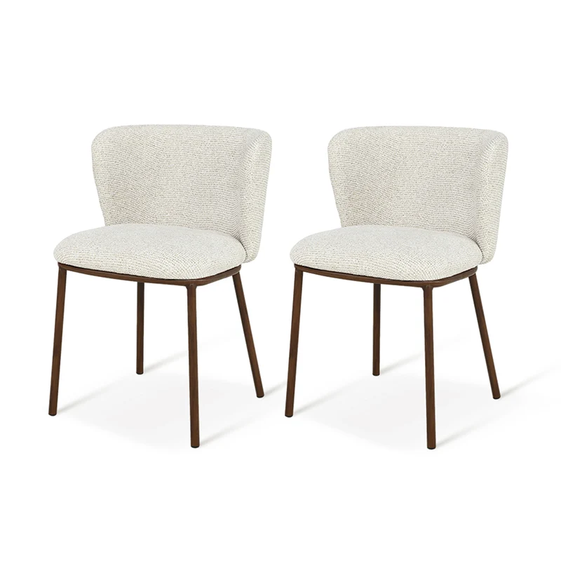 Chaise de Salle à Manger Karin [Lot de 2] [Tissu effet lin]
