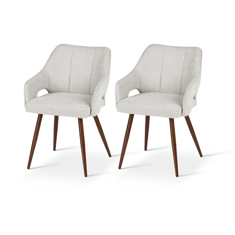 Fauteuil salle à manger Sage [Lot de 2] [Tissu effet lin]