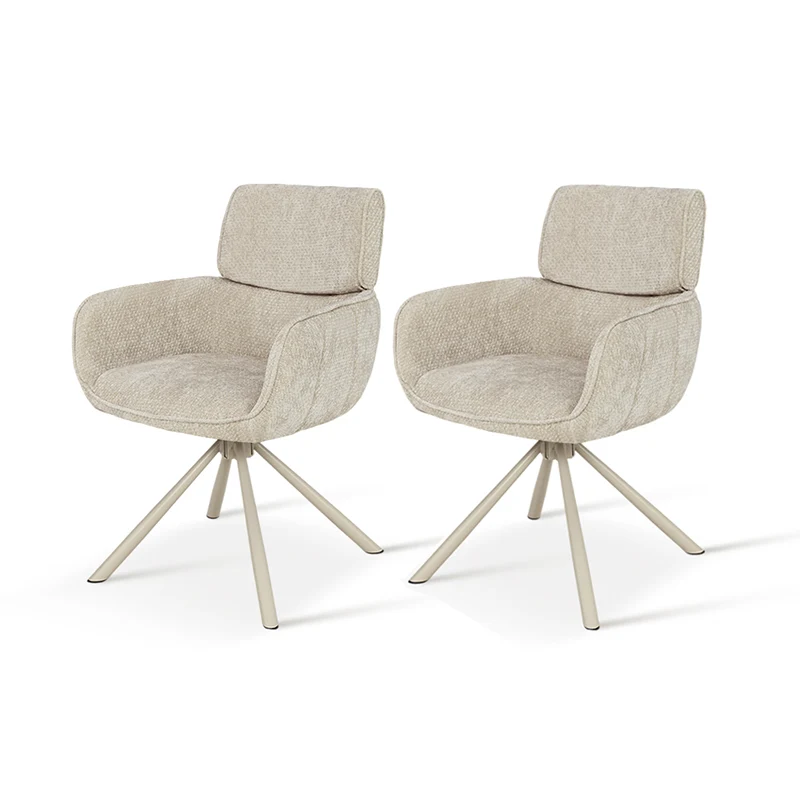 Fauteuil salle à manger pivotantes à 360° Elara [Lot de 2] [Chenille]
