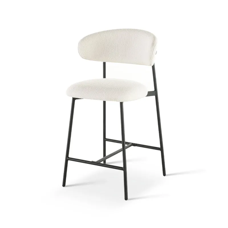 Tabouret de Bar Zahra [Lot de 1] [Tissu Bouclette] [65 cm]