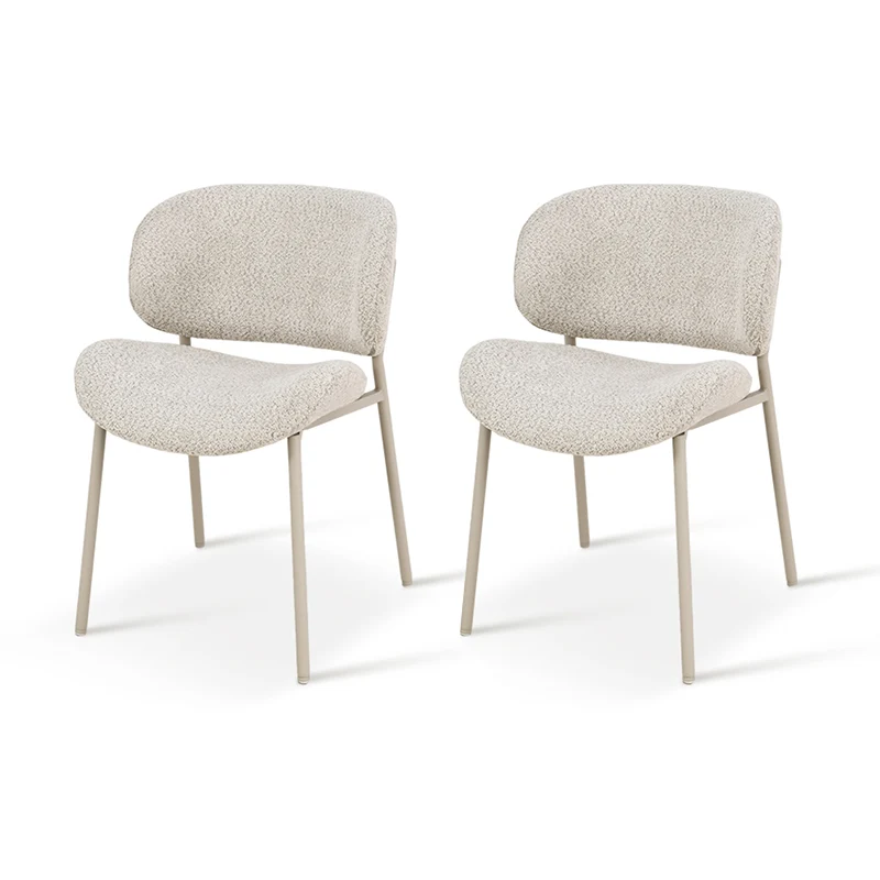 Chaise de Salle à Manger Hadley [Lot de 2] [Beige] [Tissu Bouclette]