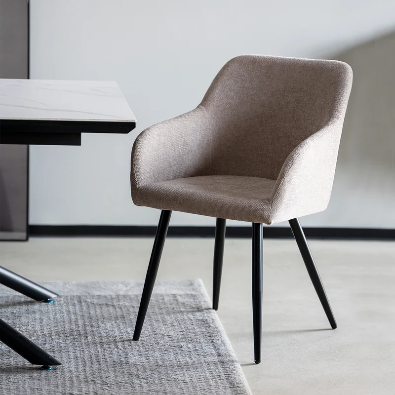 Fauteuil salle à manger Frazer [Lot de 2] [Tissu effet lin]