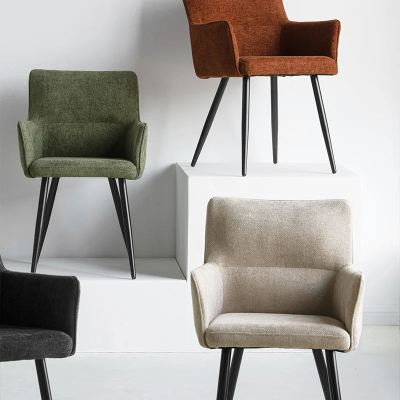 Fauteuil salle à manger Kaya [Lot de 2] [Tissu effet lin]