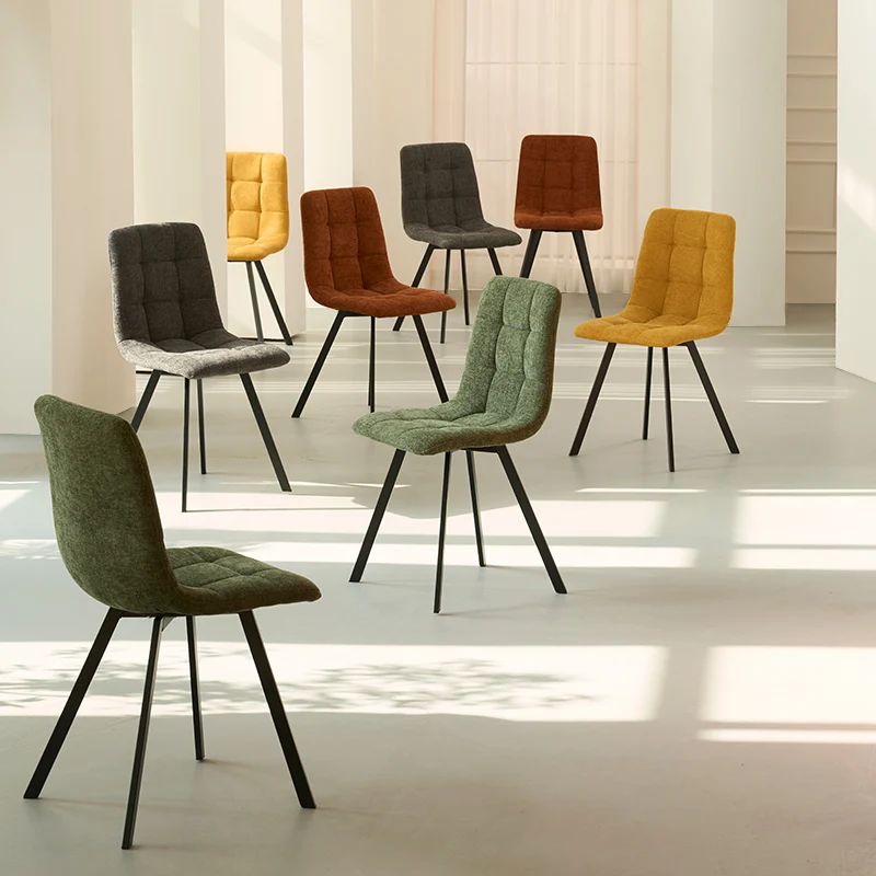 Chaise de salle à manger Aoife Sleek [Lot de 2] [Tissu effet lin]