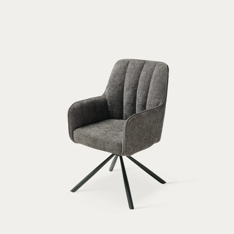 Fauteuil salle à manger pivotantes à 360° Ciara [Lot de 2] [Tissu effet lin]