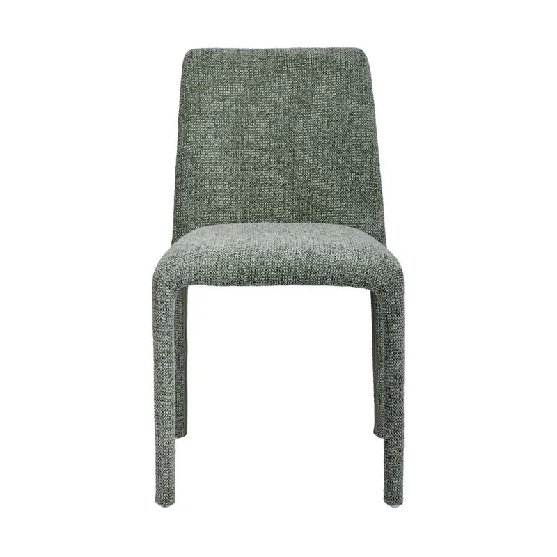 Chaise repas empilable tissu chenillé vert