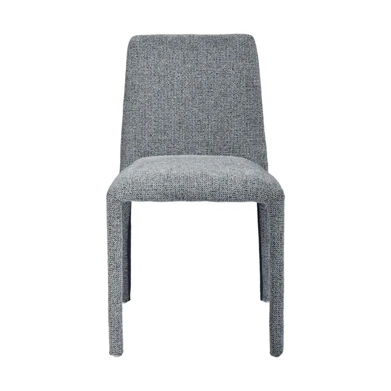 Chaise repas empilable tissu chenillé gris