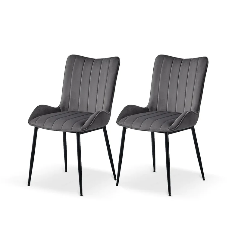 Chaise de Salle à Manger Edith [Lot de 2] [Velours]