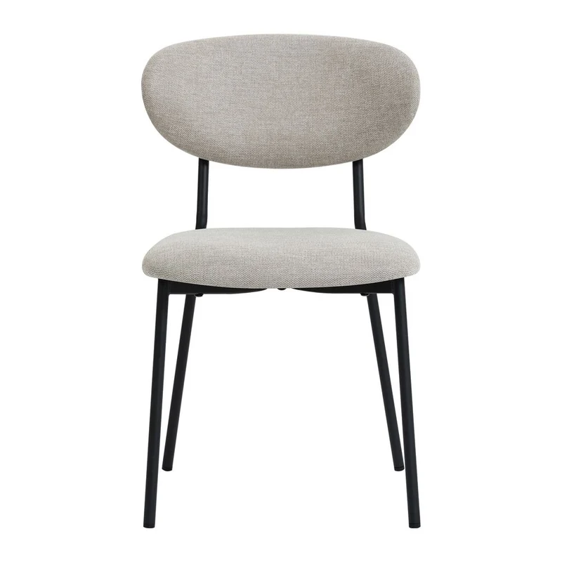 Chaise repas en tissu beige