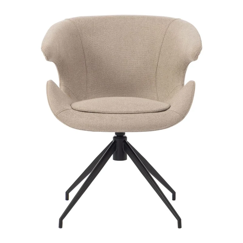 Chaise repas accoudoir tissu gris clair