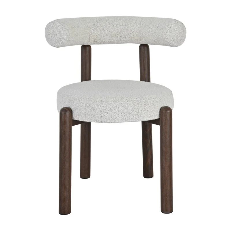 Chaise repas bouclette rase beige