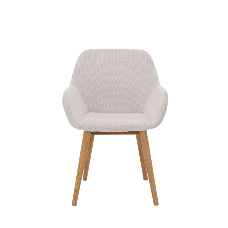 Chaise repas tissu beige