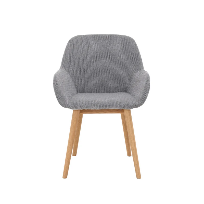 Chaise repas tissu gris clair