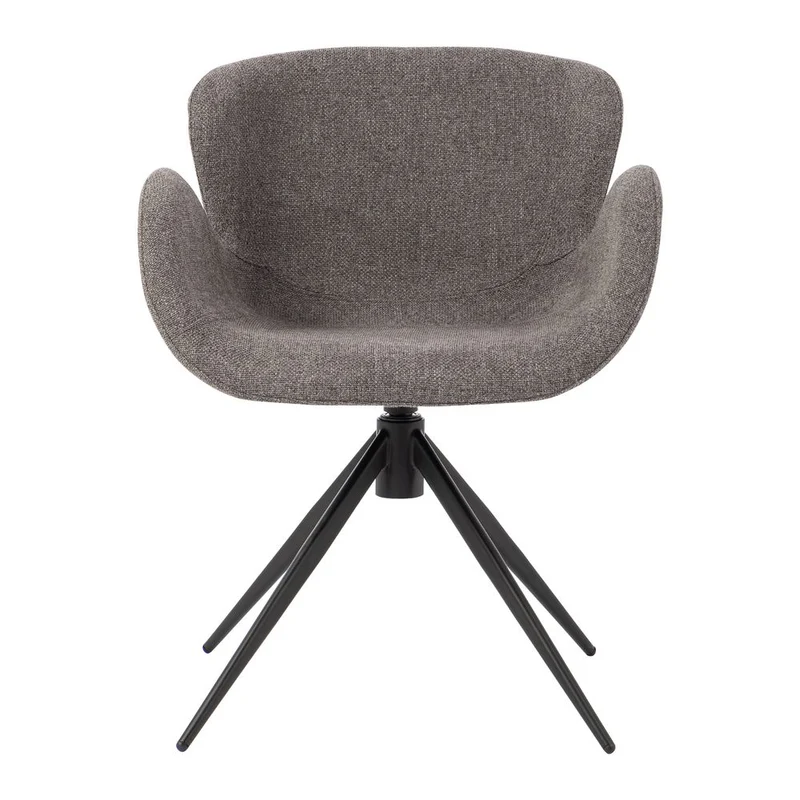 Chaise repas accoudoir tissu gris foncé