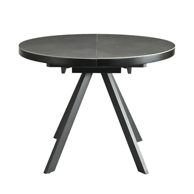Table repas céramique grise 100 cm avec allonge