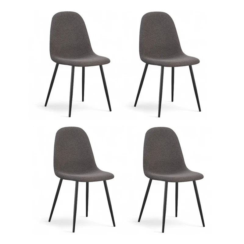 Chaise repas tissu gris anthracite