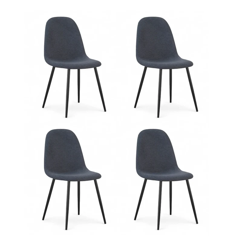 Chaise repas tissu bleu foncé