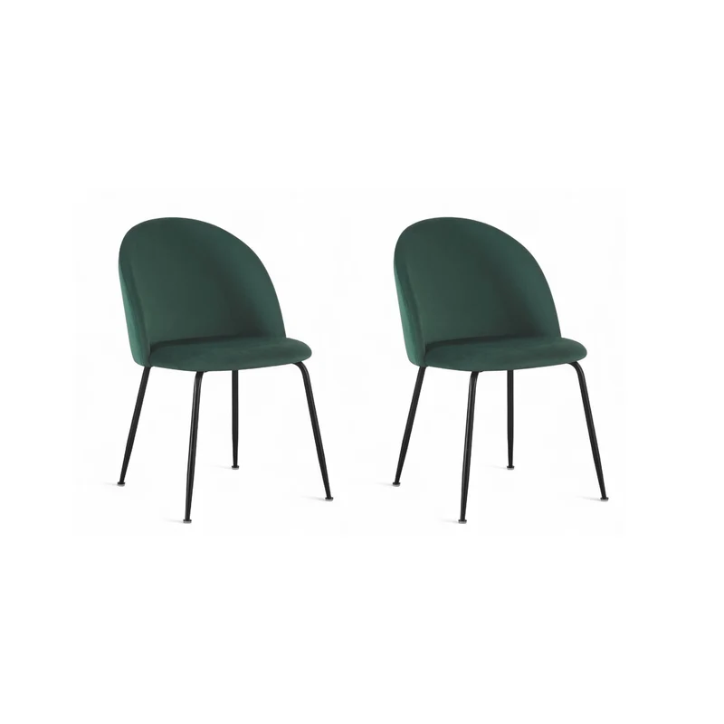 Chaise repas velours vert bouteille