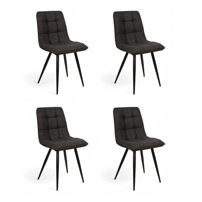 Chaise repas tissu noir anthracite