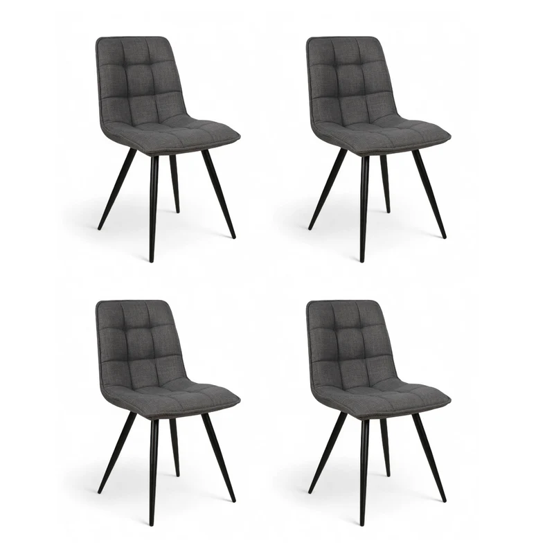 Chaise repas tissu gris fonce