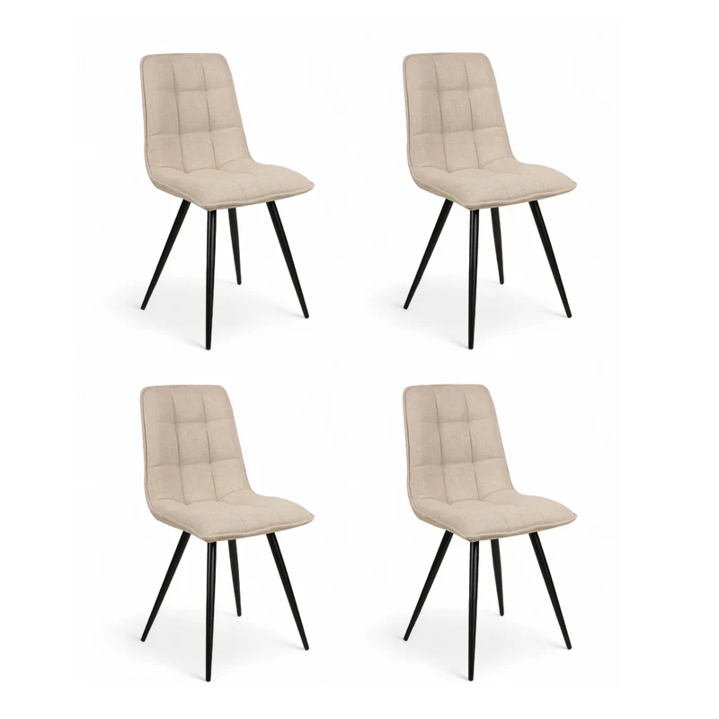 Chaise repas tissu beige