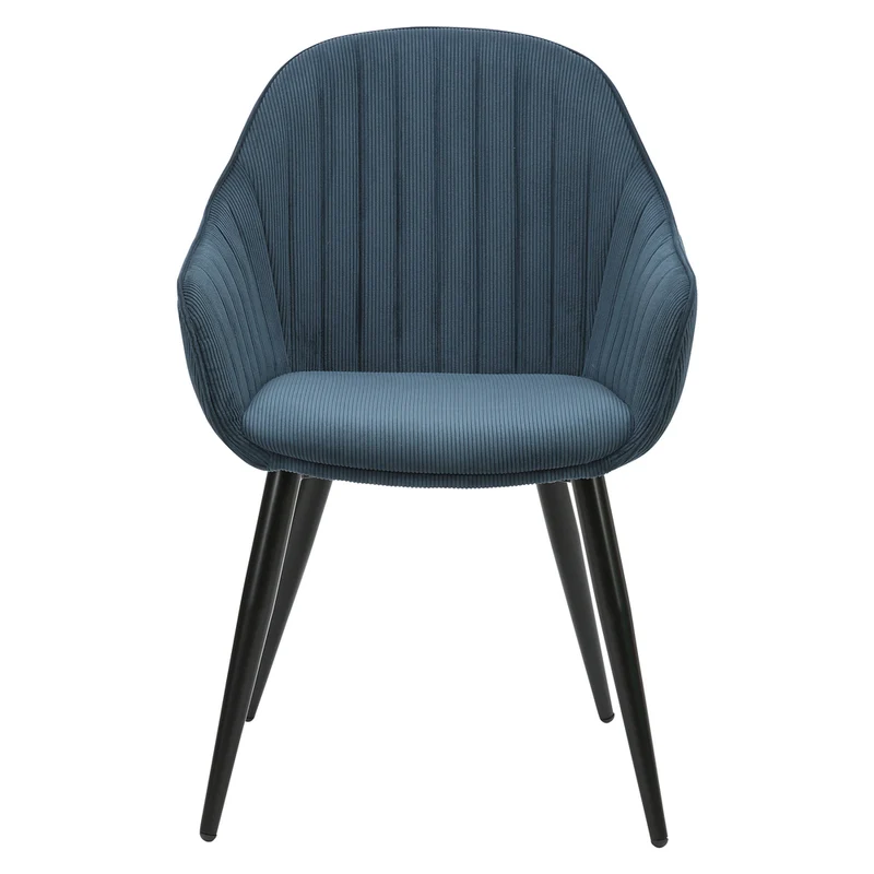 Fauteuil en velours côtelé bleu figuerolles