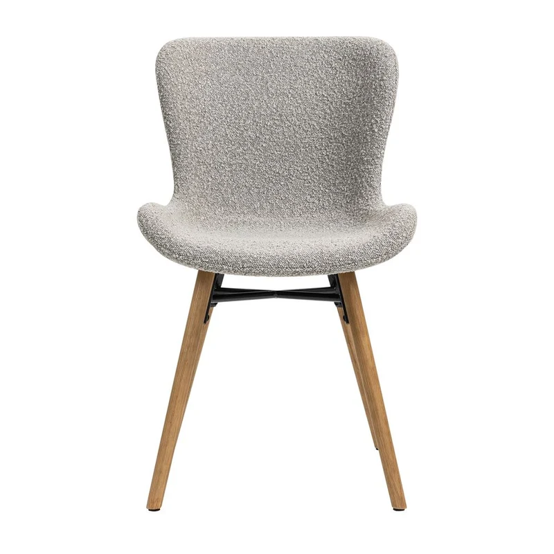 Chaise repas effet bouclette gris clair