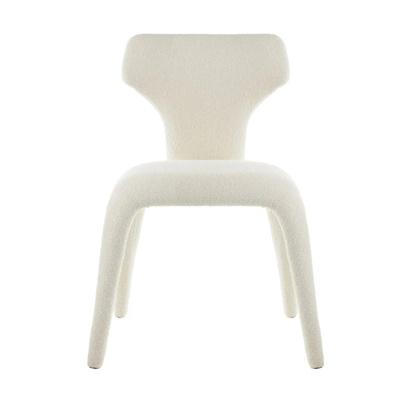 Chaise repas full bouclette rase écru