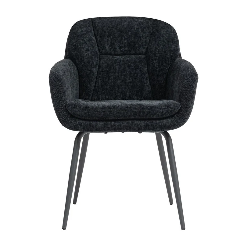 Chaise accoudoirs noire