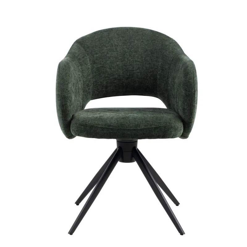Chaise pivotante tissu vert foncé
