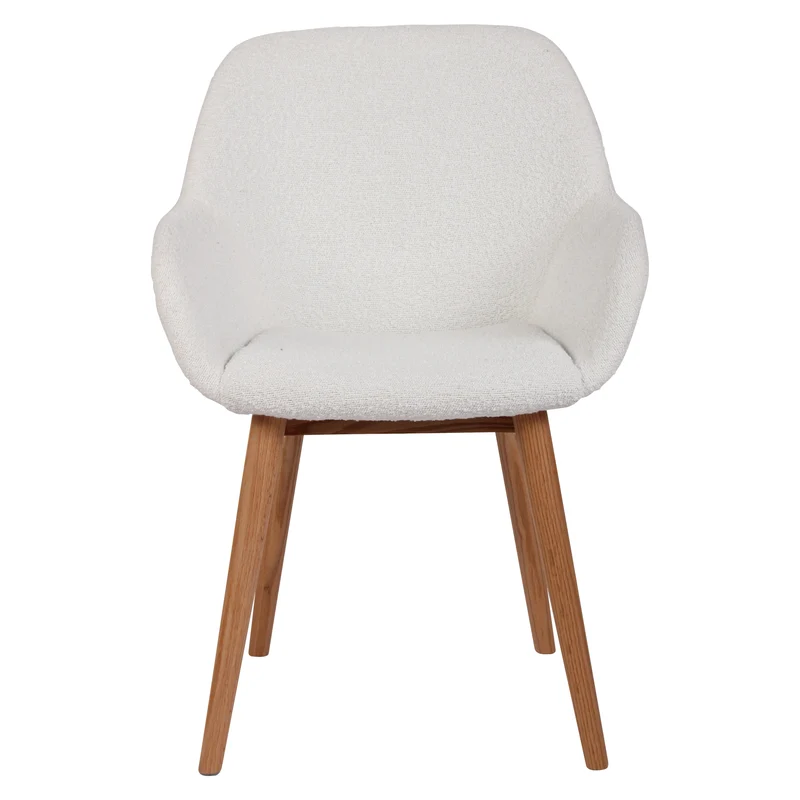 Chaise repas effet laine bouclette blanche