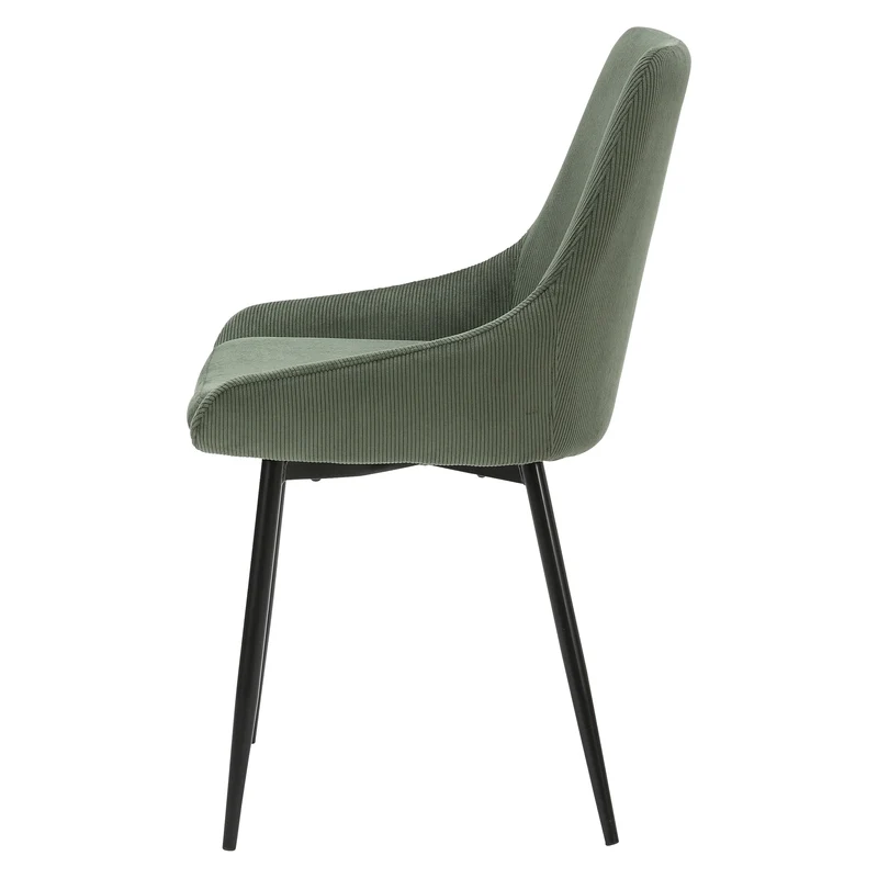Chaise en velours côtelé vert kaki