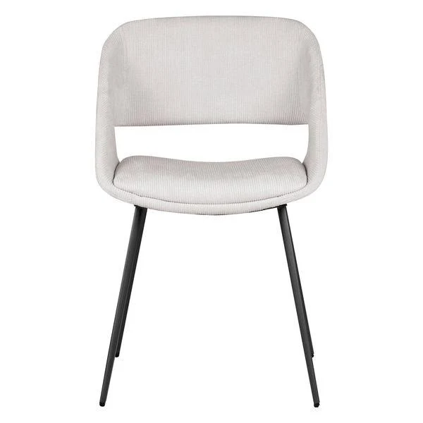 Chaise repas velours côtelé écru