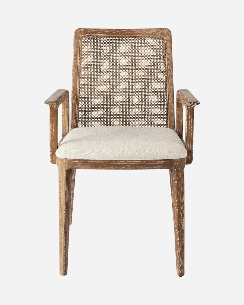MORIGA Chaise de salle à manger avec accoudoirs - Naturel
