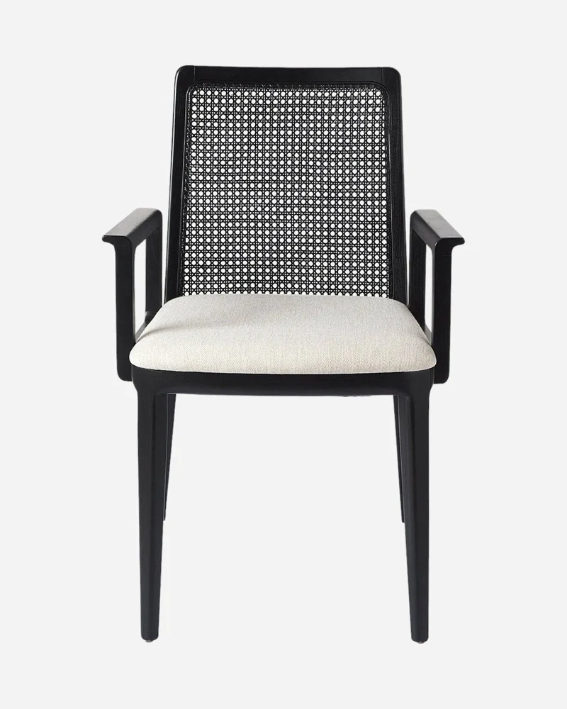 MORIGA Chaise de salle à manger avec accoudoirs - Noir