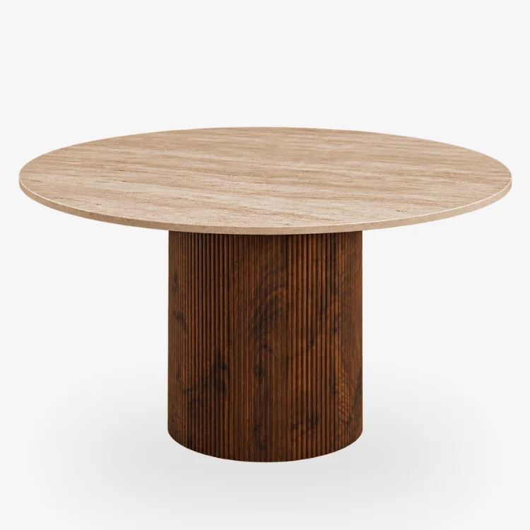 Mesa de comedor redonda de piedra sinterizada Nerina 120 cm