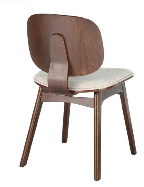 Pack 4 Silla de comedor de madera y tapizado Everly nogal