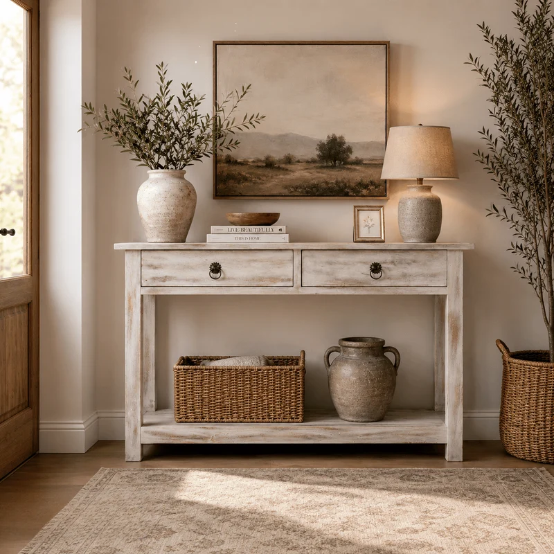 Mesa Consola Elma de Madera de Mango Natural 120 cm
