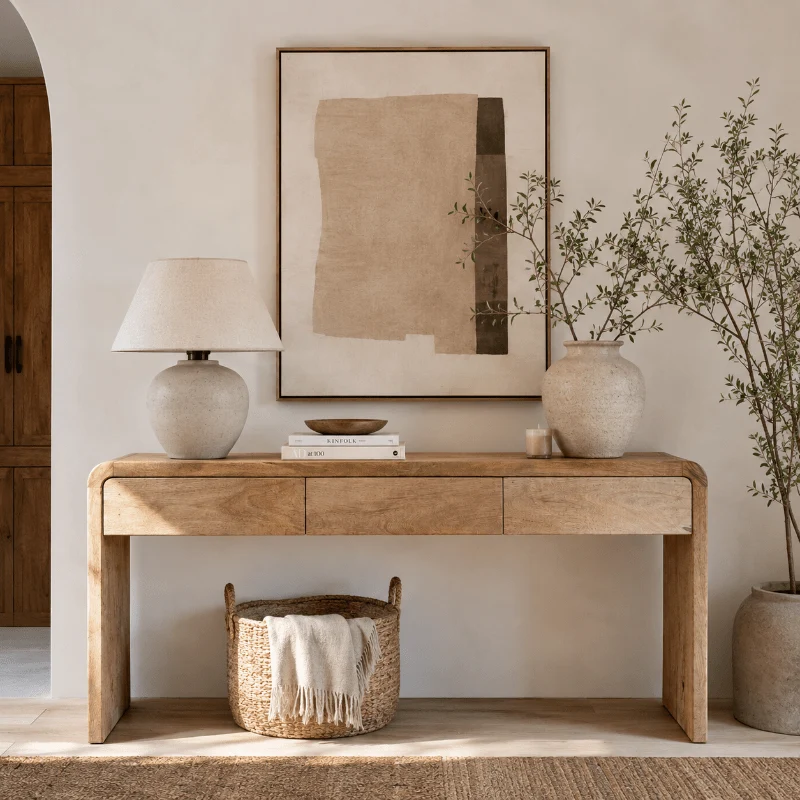 Mesa Consola Aria de Madera de Mango Natural 153 cm