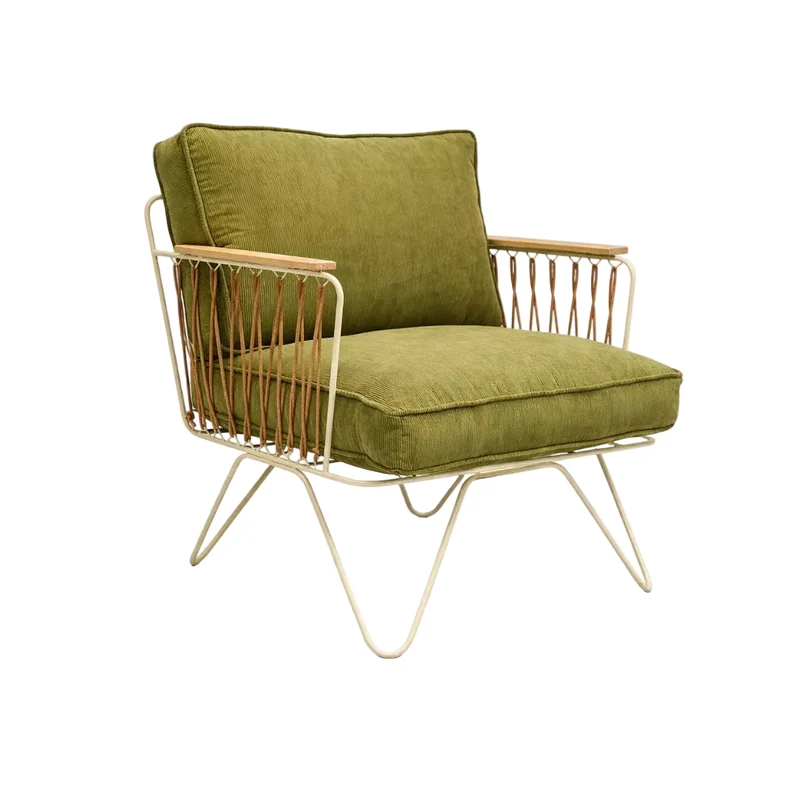Fauteuil Croisette velours milleraies