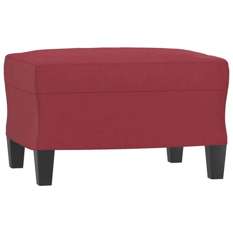 Repose-pieds tabouret bout de lit 60 x 50 x 41 cm PVC rouge DEC030578