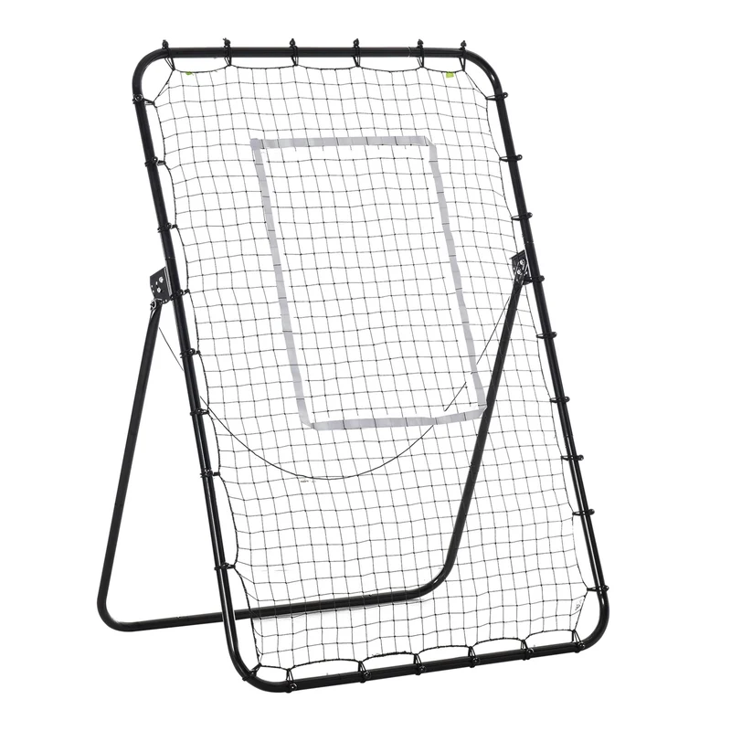 Filet de rebond de football 123 x 73 x 178,5 cm pliable hauteur et inclinaison réglables moderne épuré en métal noir 21_0006703