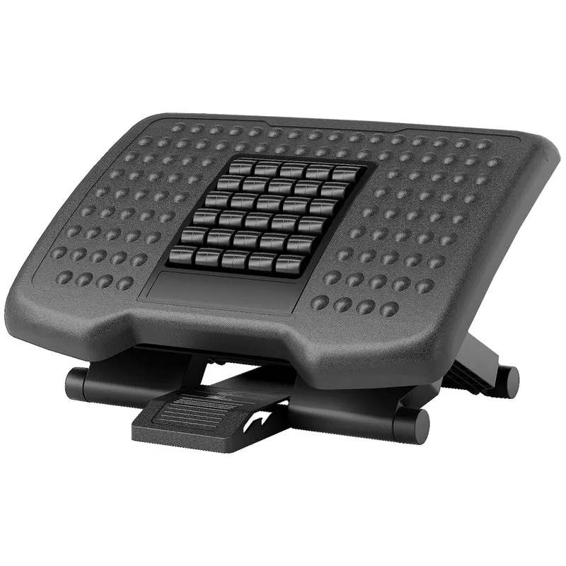 Repose-pieds de bureau antidérapant 46 x 35 x 11/13.5/17 cm massage ajustable soulage posture design moderne en abs noir 21_0006362