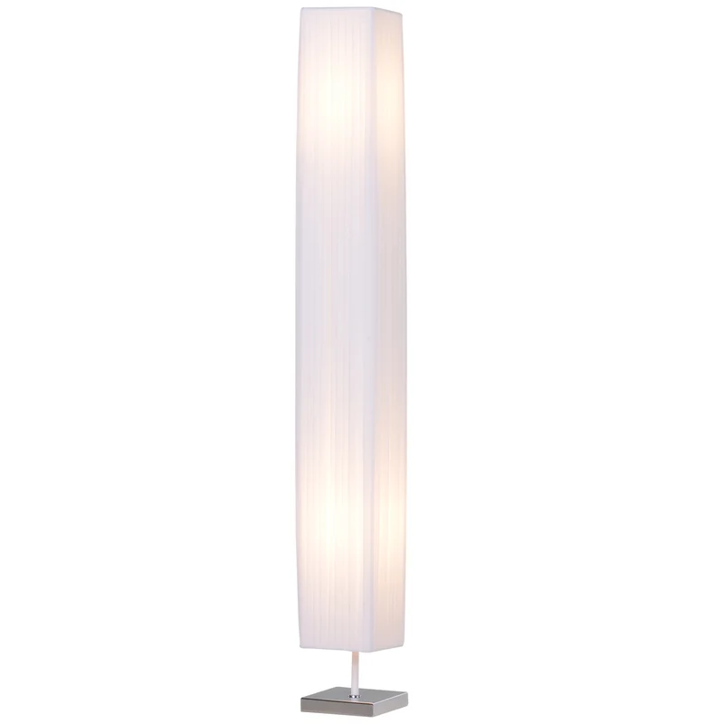 Lampadaire colonne salon 14 x 14 x 120 cm éclairage tamisé ambiance chaleureuse design moderne stable en métal blanc 21_0007003