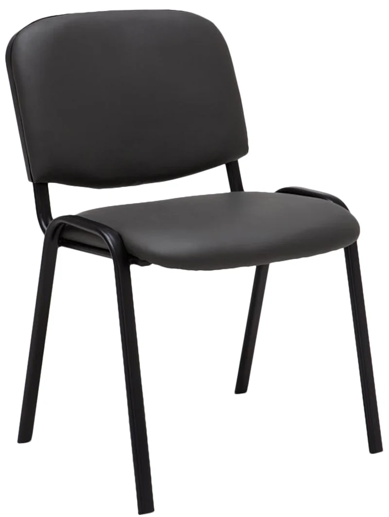 Chaise visiteur conférence design classique assise rembourrée en synthétique gris BUR10069